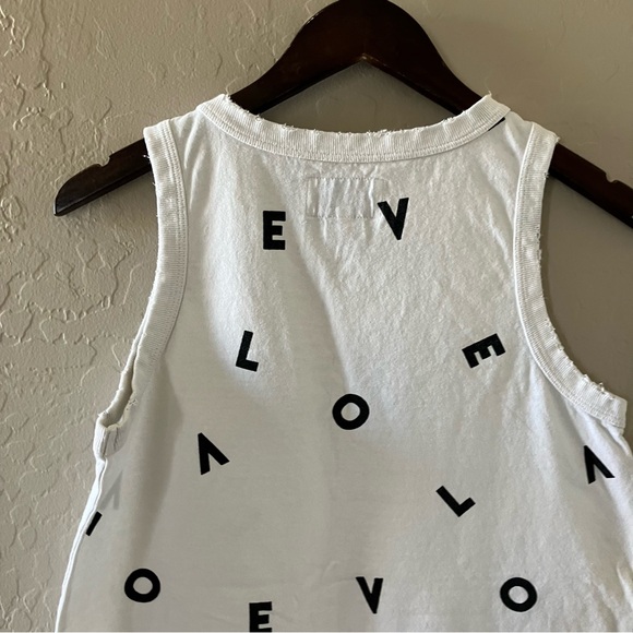 Current/Elliott White Tank Top with Black Print Love Size 1 - Picture 12 of 12